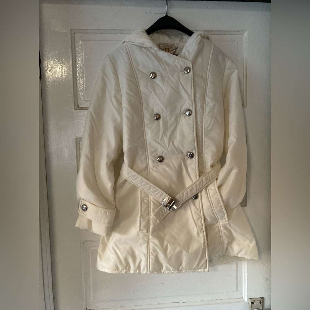 White Stag Cream Double-Breasted Trench Coat